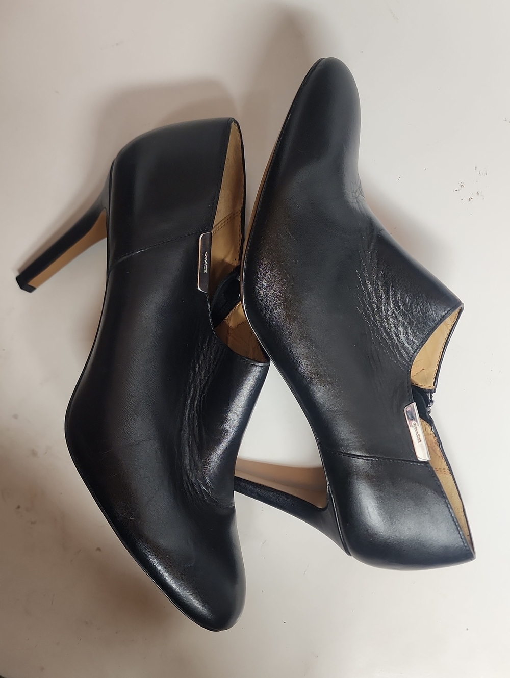 COACH Size 11B Black Leather Stiletto Ankle Heel Booties Classy Sexy Feminine - Picture 3 of 11